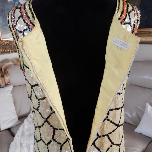 VTG.1960's/70's Beaded Sequences Dress Hong Kong - Picture 2 of 12